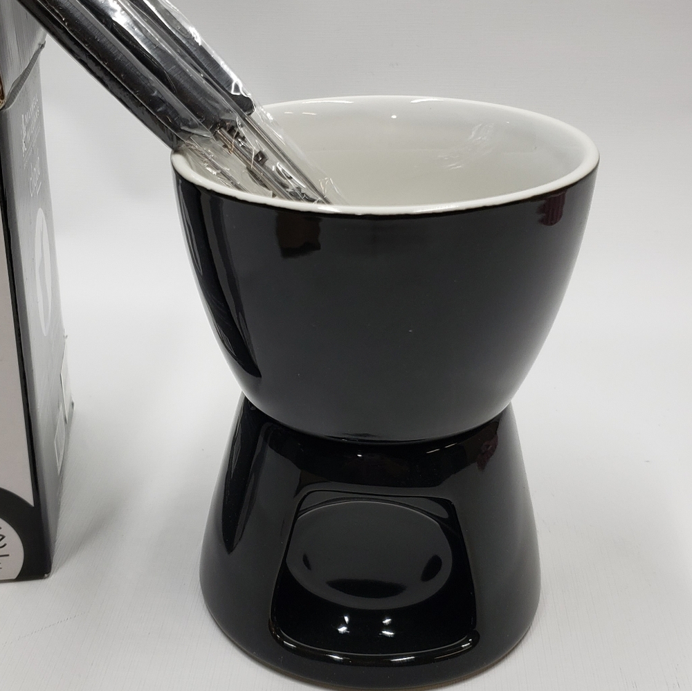 🔷️New Maxwell & Williams Black Fondue Set 4 Forks Chocolate - Picture 2 of 10